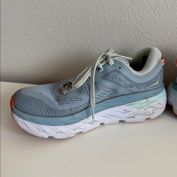 HOKA Bondi 7 Womens Shoes Size 5 Color: Blue Fog/Blue Glass running athletic - Picture 7 of 9